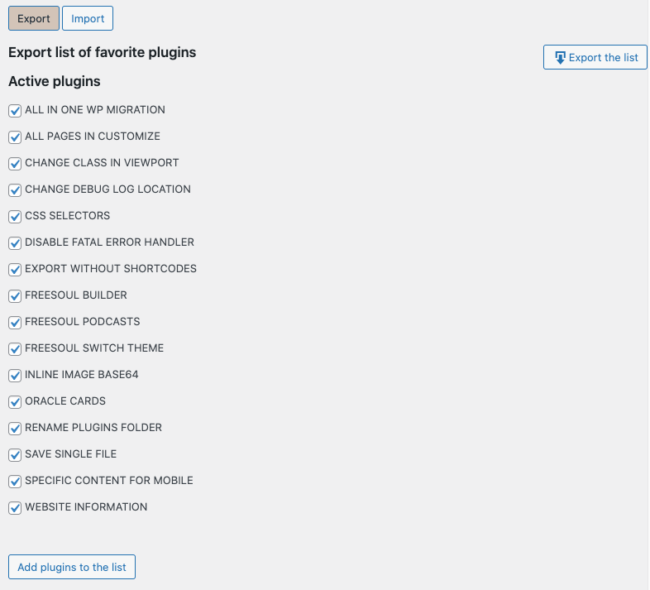 Import/Export plugins | FDP – Advanced WordPress Plugin Manager ...