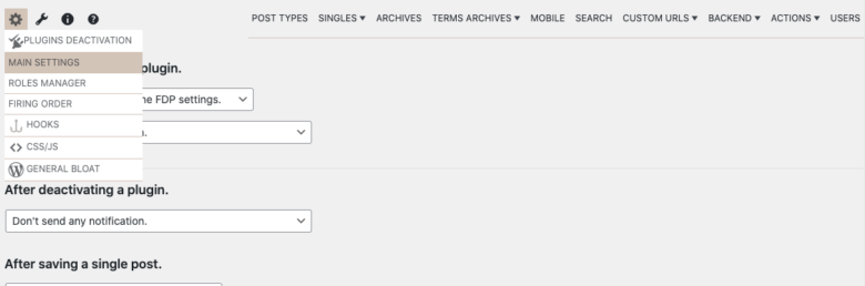 Main settings (PRO) | FDP – Advanced WordPress Plugin Manager ...