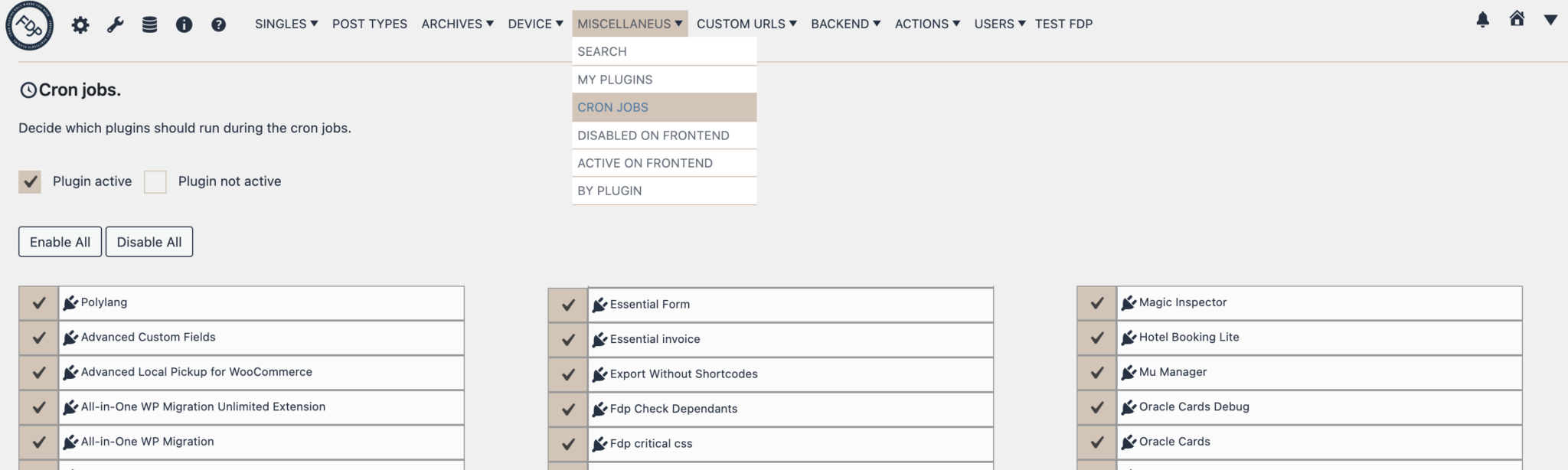 Cron Jobs | FDP – Advanced WordPress Plugin Manager | Deactivate ...