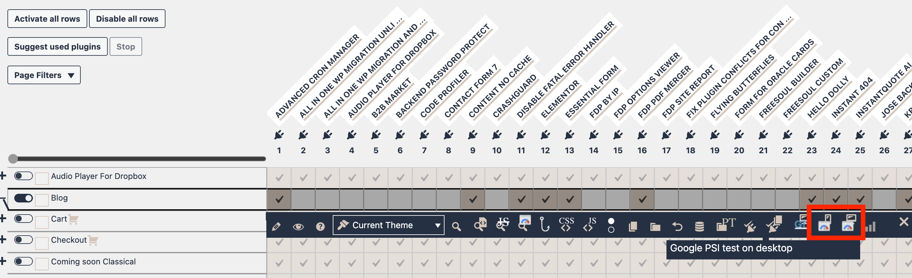 FDP Google PSI Buttons