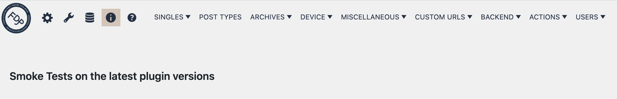 FDP Navigation | Plugin Smoke Tests