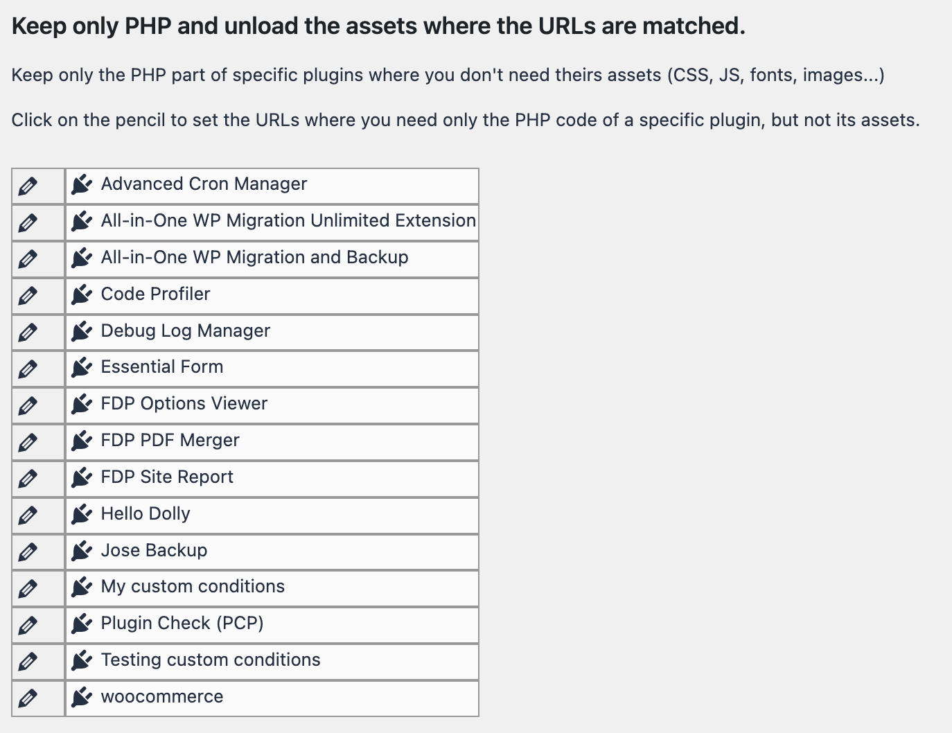 FDP Plugin Manager | Remove Assets Table
