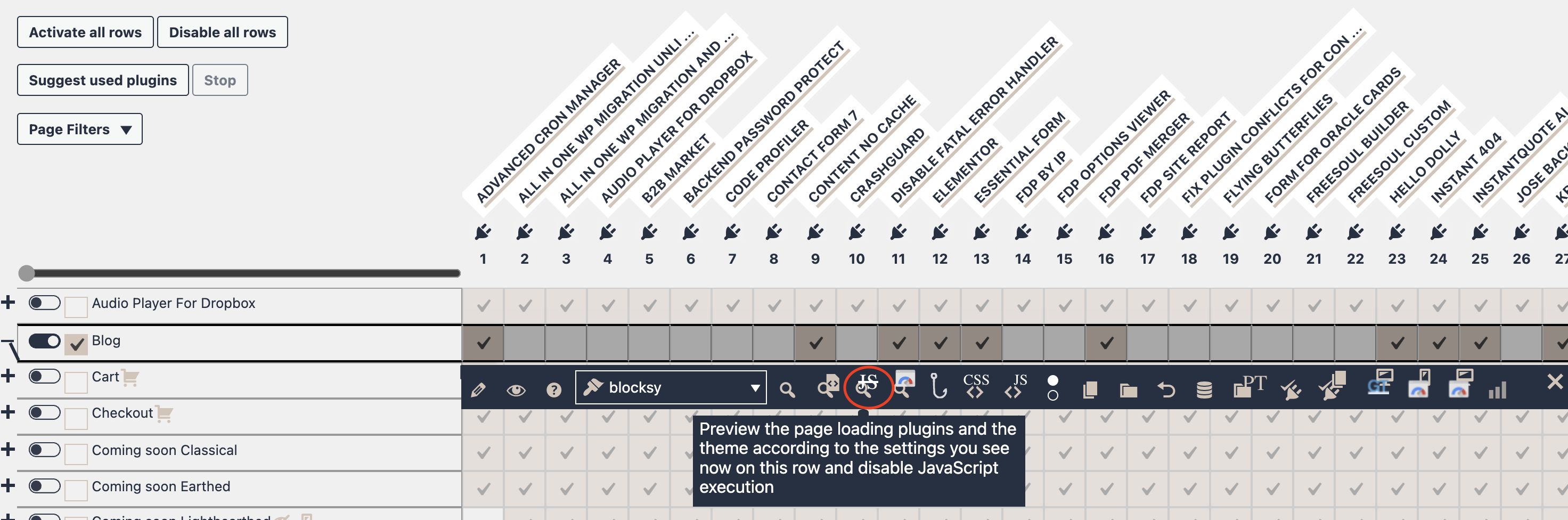 FDP preview with JS disabled