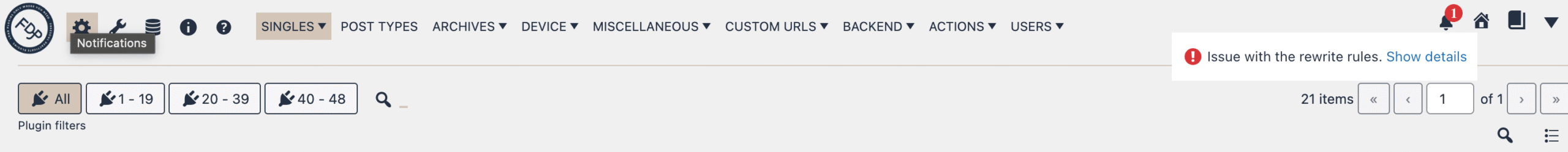 Freesoul Deactivate Plugins | Notification about the Rewrite Rules